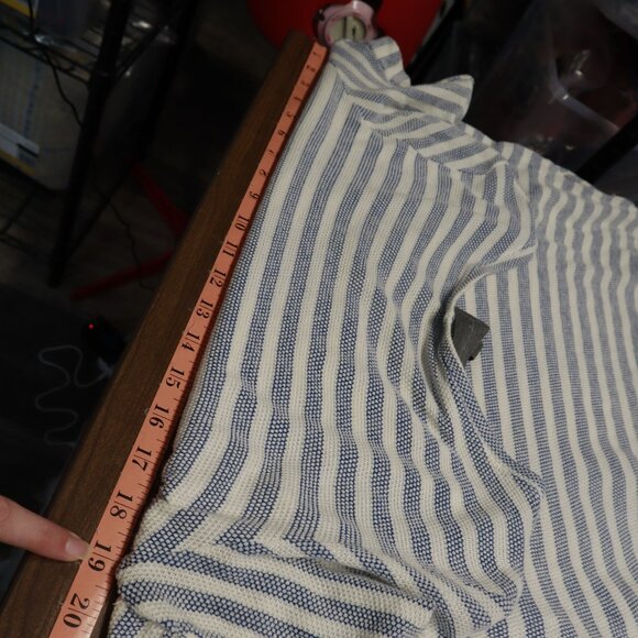 Sunday In Brooklyn Stripe Tee Womens M Blue White Fishermancore Nautical Coastal - Picture 10 of 14